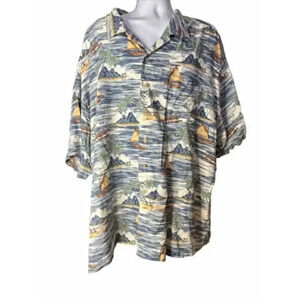 Authentic Big Dogs Multicolor Hawaiian Aloha Button-Down Shirt Size 4X